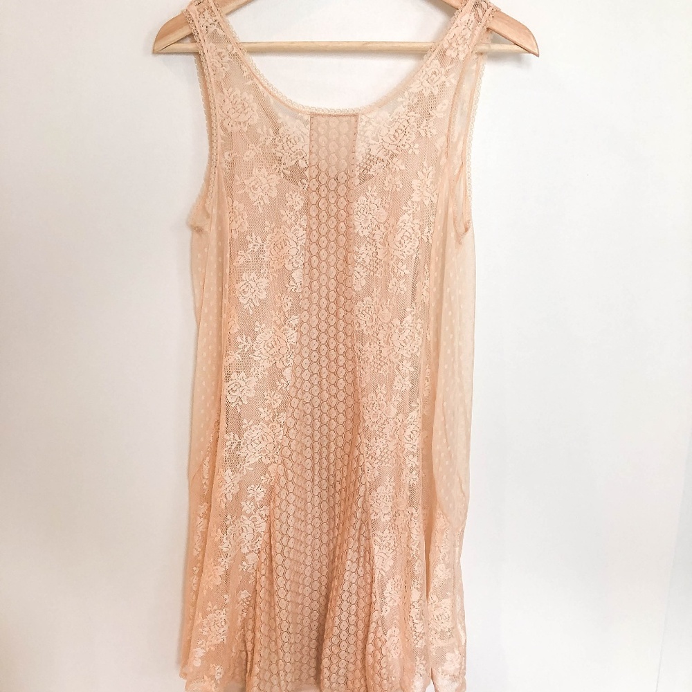 NWOT Free People Pink Blush Lace Dress
